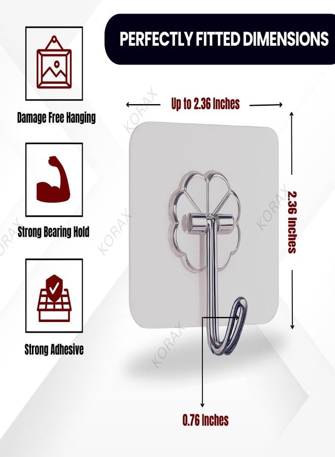 كوراكس خطافات جدارية لاصقة من كوراكس، ١٠ قطع، لتعليق أوزان قوية من ٥ إلى ١٠ كيلوغرامات - علاقات جدارية بدون حفر - خطافات لاصقة للمطبخ والحمام وغرفة المعيشة وغرفة النوم - خطافات لاصقة لتحسين المنزل - Image 4